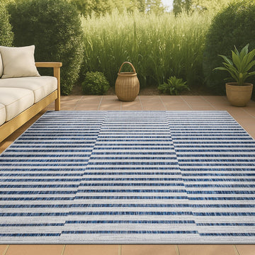 Sukie Modern Offset Stripe Indoor/outdoor Area Rug